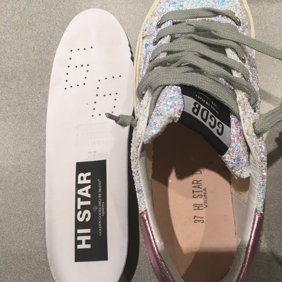 Golden Goose Hi-Star Shoe Iridescent Glitter NIB - Picture 8 of 8